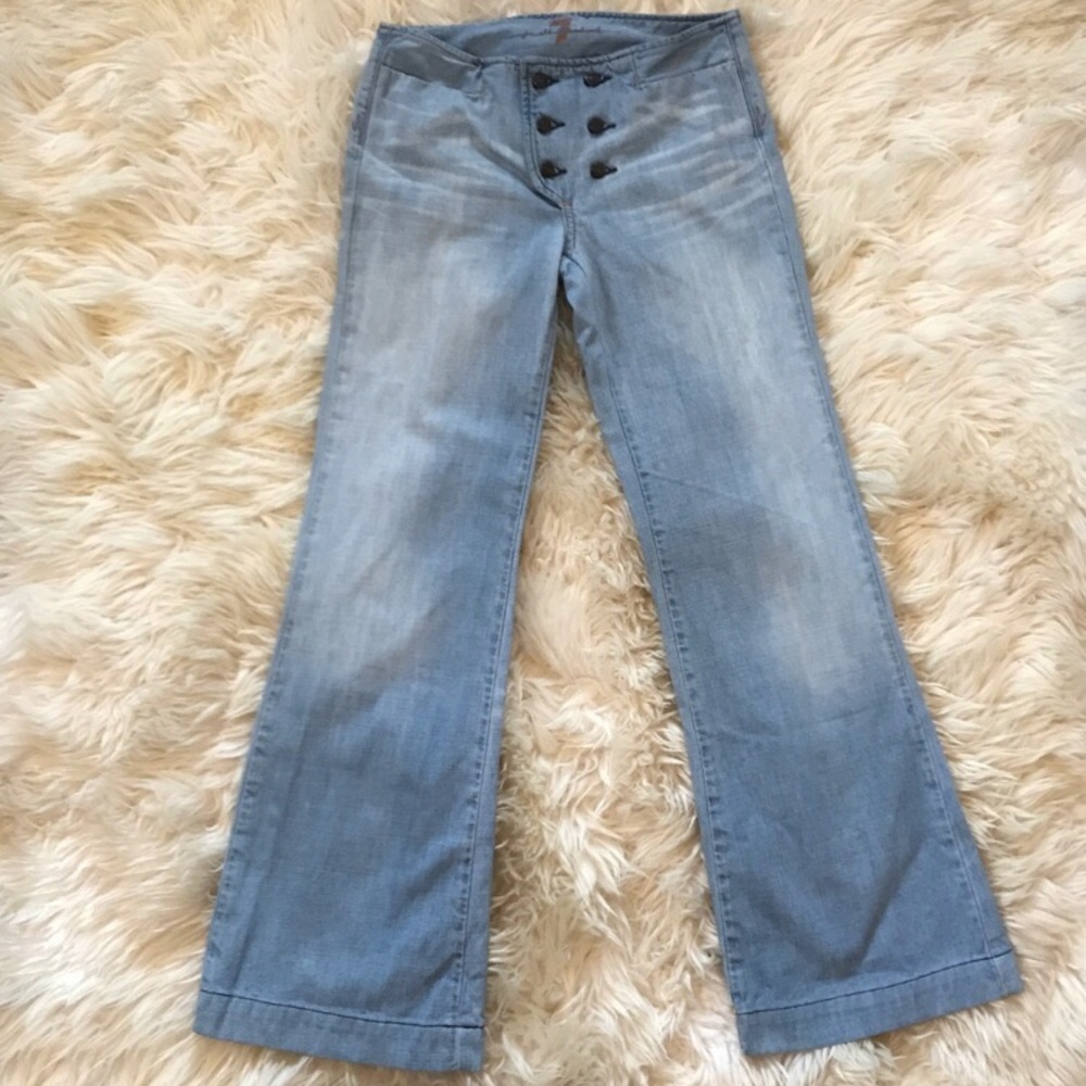7 for All Mankind Light Wash Trouser Jeans
